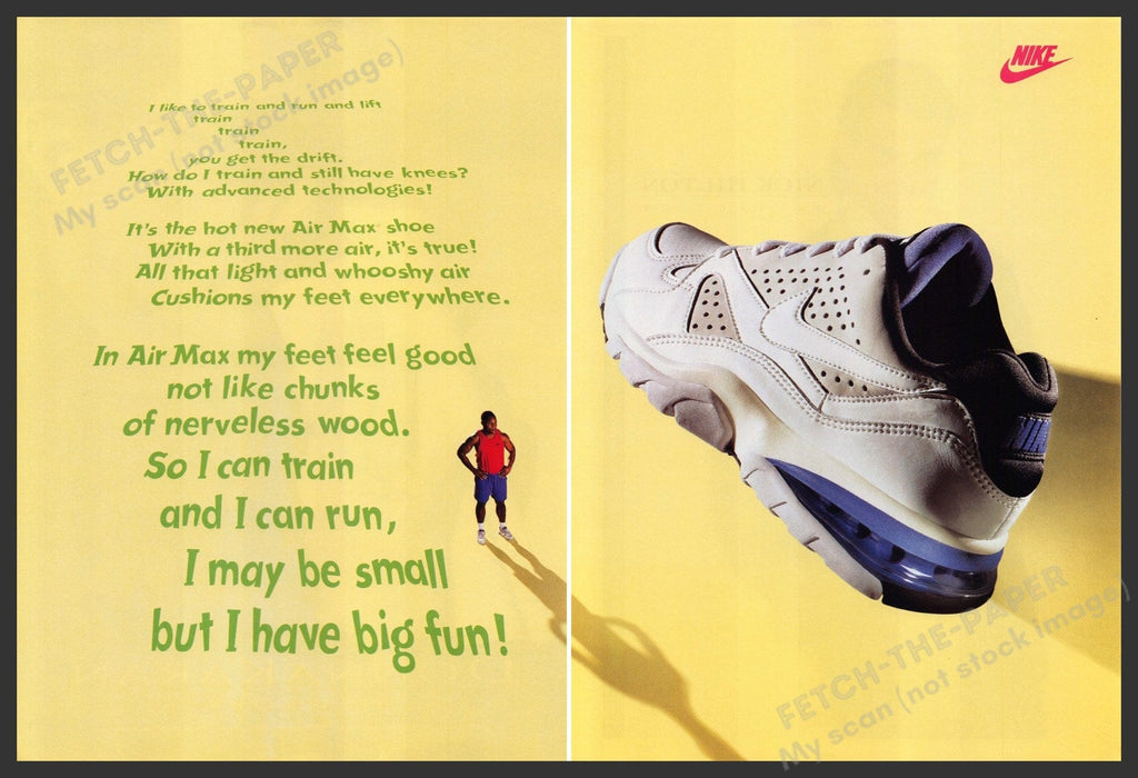 Nike Air Max Shoe 1990s Print Advertisement (2 Page) 1993 Poem Fetch-the-Paper