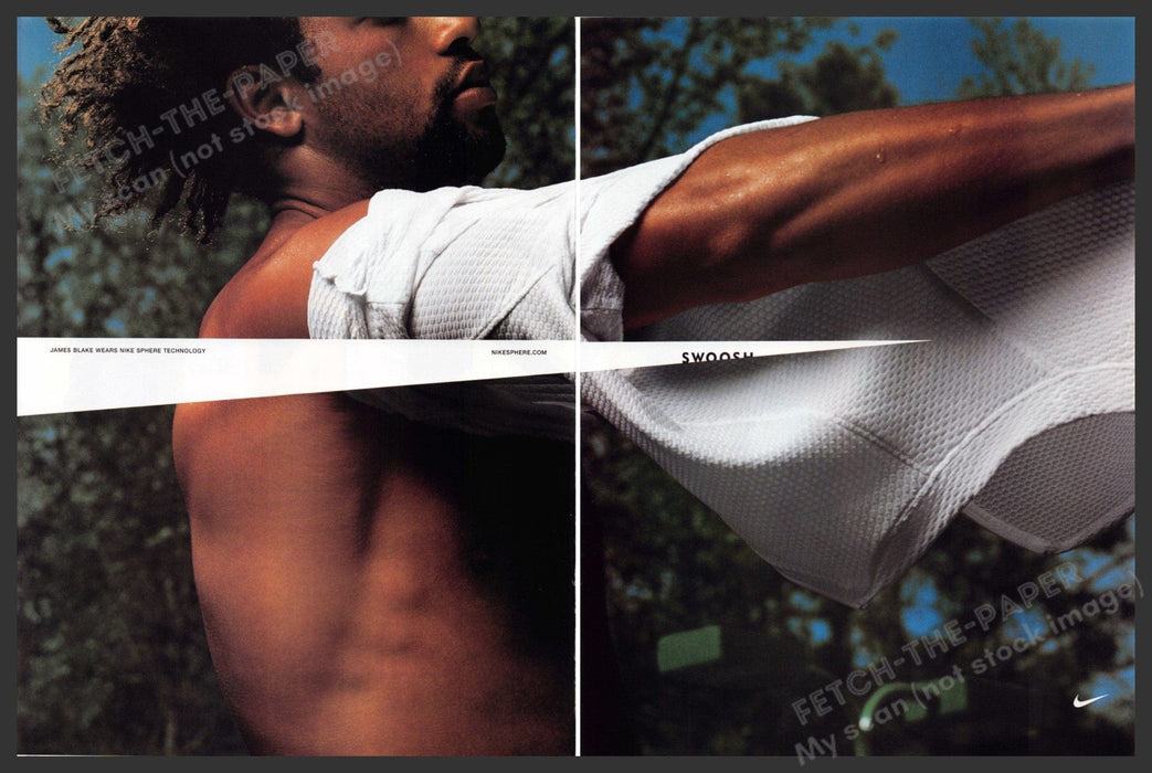 Nike James Blake 2000s Print Ad (2 page) 2002 Sphere Technology Fetch-the-Paper