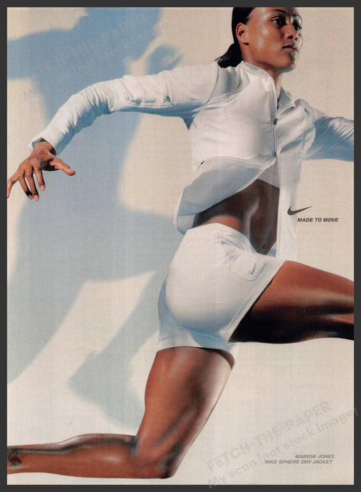 Nike Marion Jones Track Athlete 2000's Print Advertisement Ad 2004 Fetch the Paper!