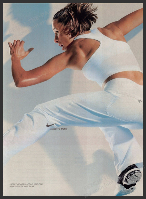 Nike Stacy Dragila Pole Vaulter Athlete 2000's Print Advertisement Ad 2004 Fetch the Paper!