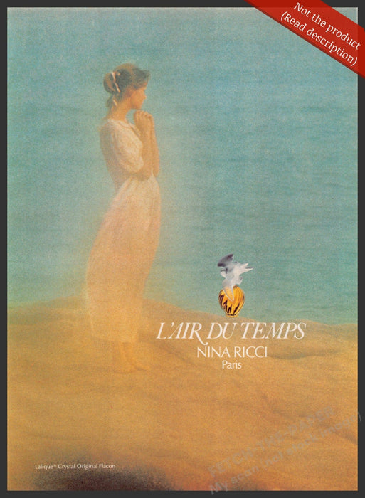 Nina Ricci 1980s Magazine Print Advertisement 1984 L'Air du Temps Beach Sand Nina Ricci