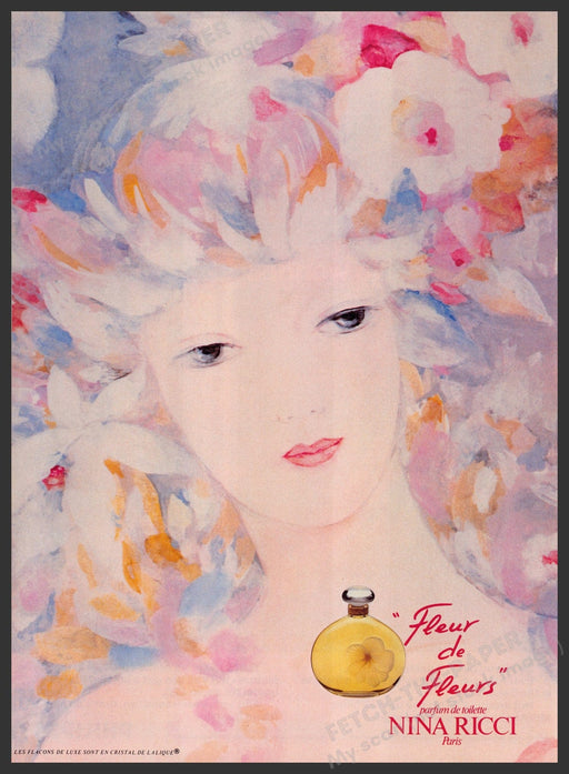 Nina Ricci Fleur de Fleurs Perfume 1980s Print Advertisement Ad 1982 Fetch the Paper!