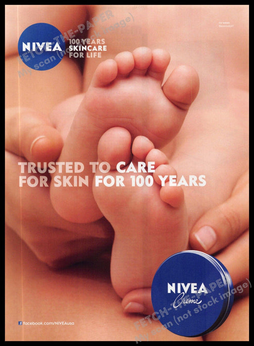 Nivea Creme 2010s Magazine Print Ad 2011 Skin Baby Toddlers Feet & Toes Nivea