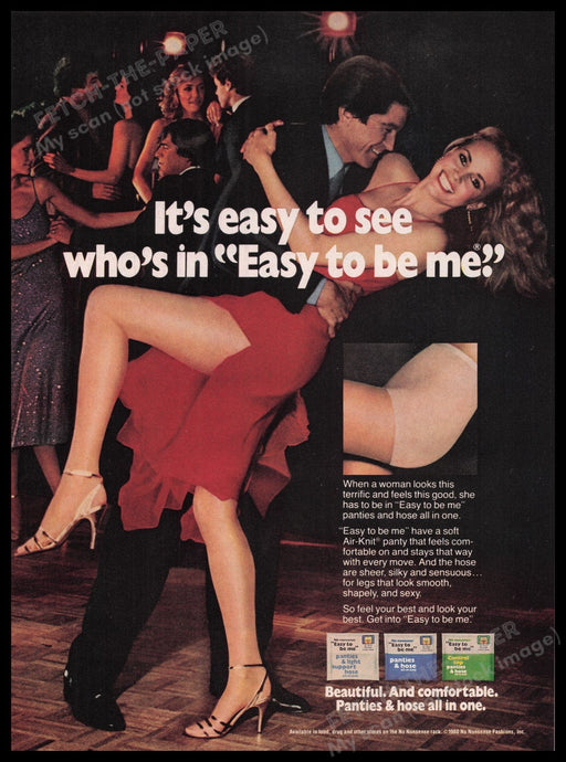 No Nonsense Pantyhose Hosiery 1980s Print Advertisement Ad 1980 Legs Dancing Fetch the Paper!