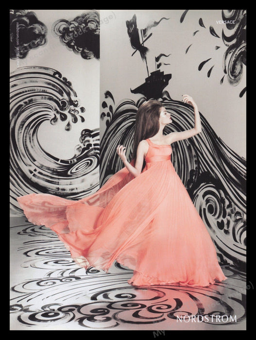 Nordstrom Dior & Versace 2000s Print Advertisement Ad Front & Back Page 2008 Leg Fetch the Paper!