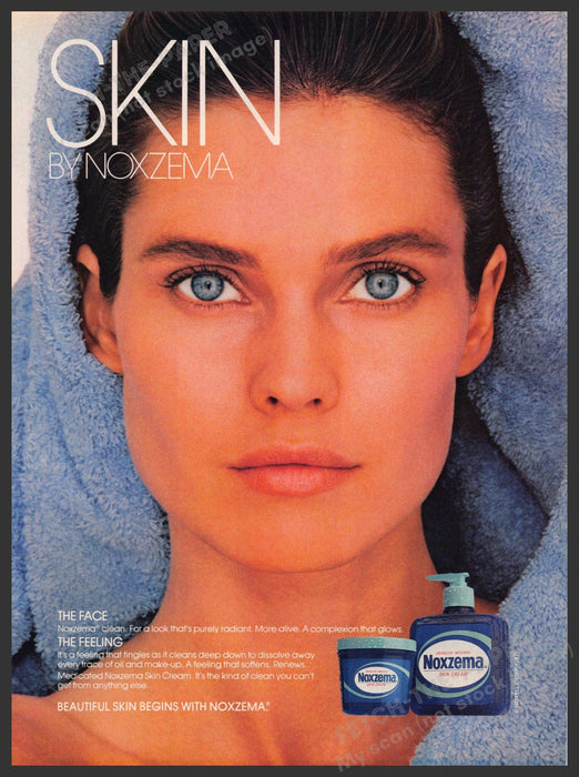 Noxzema 1980s Print Advertisement Ad 1987 Skin "The Face" Noxzema