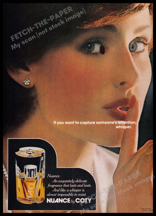 Nuance by Coty 1970s Print Advertisement 1977 Whisper (Not the perfume) Nuance by Coty