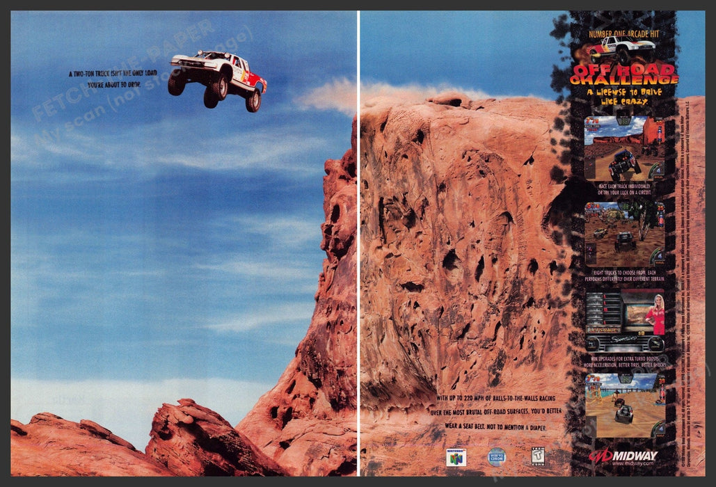Off Road Challenge Video Game 1990s Print Advertisement (2 Pages) Ad 1998 Off Road Challenge