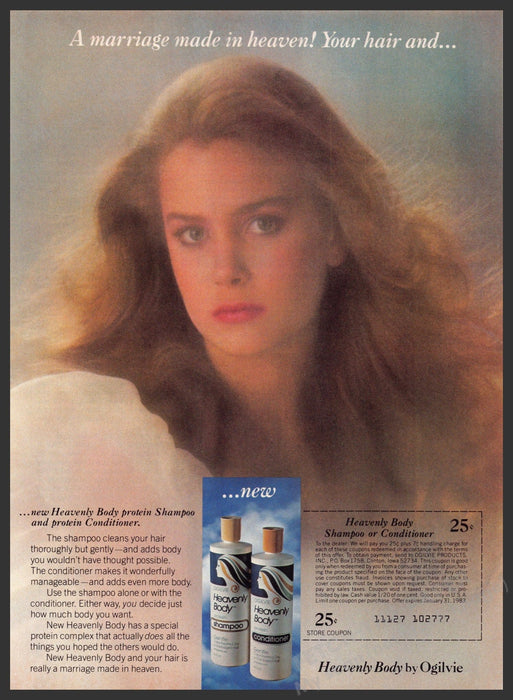 Ogilvie Heavenly Body 1980s Print Advertisement 1982 Soft Hair Young Girl Fetch-the-Paper