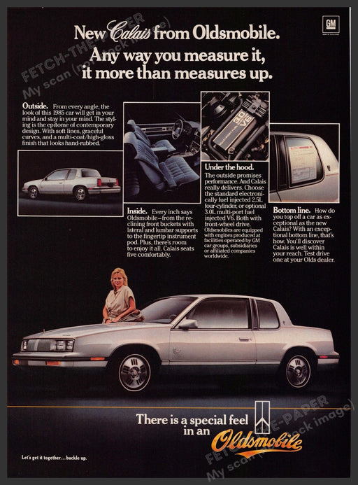 Oldsmobile Calais 1980s Print Advertisement 1984 "There is a special feel" Oldsmobile