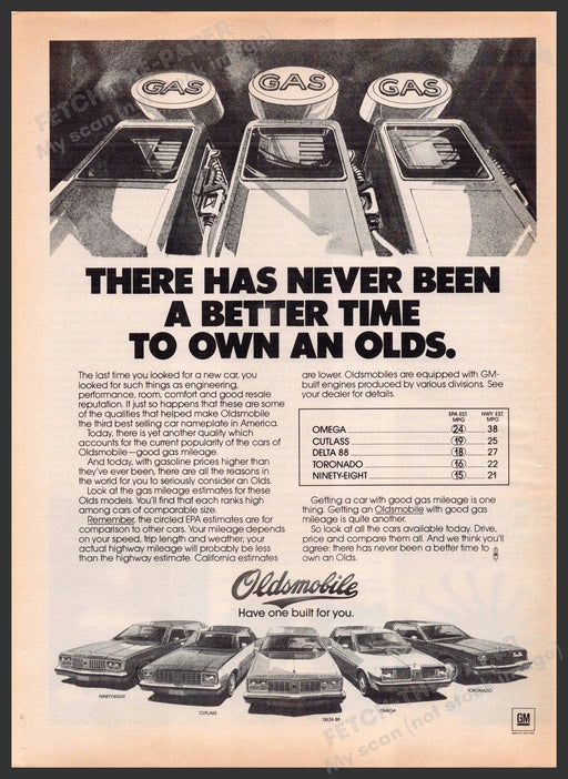 Oldsmobile Car Models at the time 1970s Print Advertisement 1979 Olds Oldsmobile