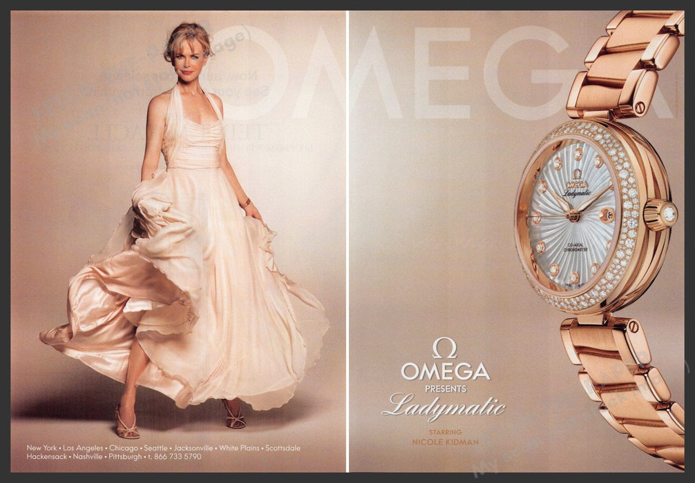 Omega Nicole Kidman 2010s Print Ad (2 pgs) 2010 Watch Ladymatic Omega