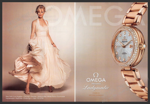 Omega Nicole Kidman 2010s Print Ad (2 pgs) 2010 Watch Ladymatic Omega