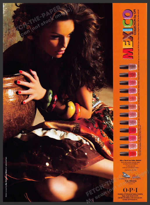 OPI 2000s Print Advertisement Ad 2006 Mexico Collection Brunette Model OPI