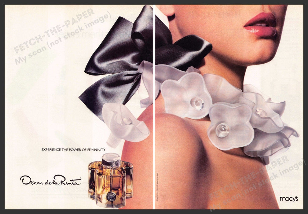 Oscar de la Renta 1980s Magazine Print Ad (2 pages) 1989 (Not the Product) Oscar de la Renta