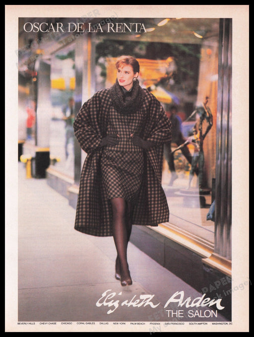 Oscar De La Renta Elizabeth Arden 1980s Print Advertisement Ad 1987 Legs Fetch the Paper!