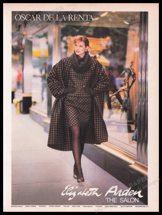 Oscar De La Renta Elizabeth Arden 1980s Print Advertisement Ad 1987 Legs Fetch the Paper!