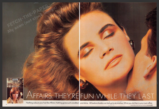 Paletta Affairs Hair Coloring Creme 1980s Print Advertisement (2 pages) 1986 Fetch-the-Paper