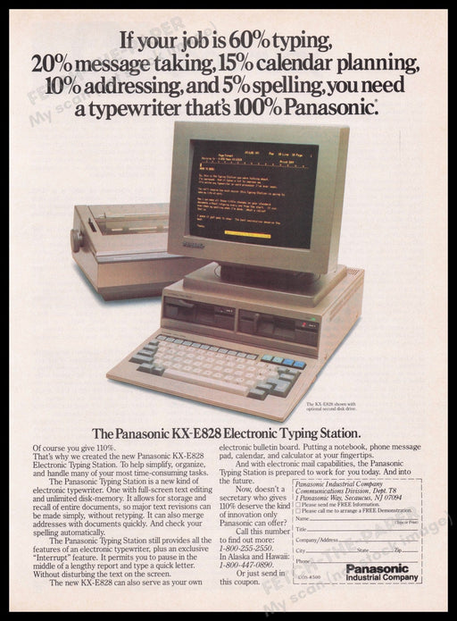 Panasonic 1980s Print Advertisement Ad 1985 Fetch the Paper!