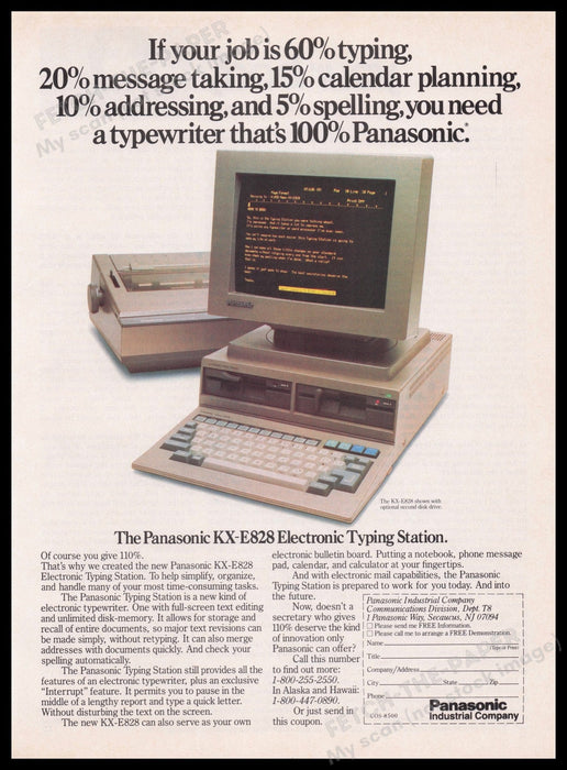 Panasonic 1980s Print Advertisement Ad 1985 Fetch the Paper!