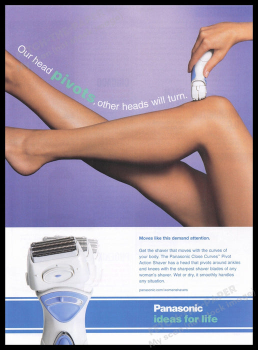 Panasonic Close Curve Shaver 2000s Print Advertisement Ad 2004 Legs Fetch the Paper!
