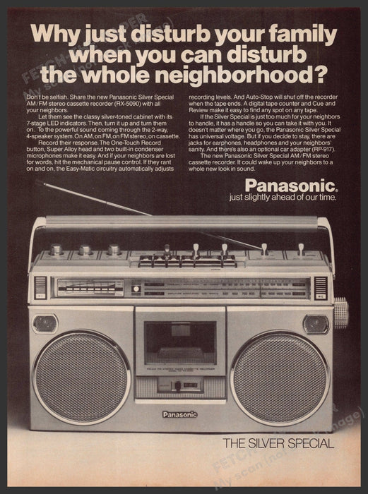 Panasonic RX-5090 The Silver Special 1970s Print Advertisement 1979 Stereo Fetch-the-Paper