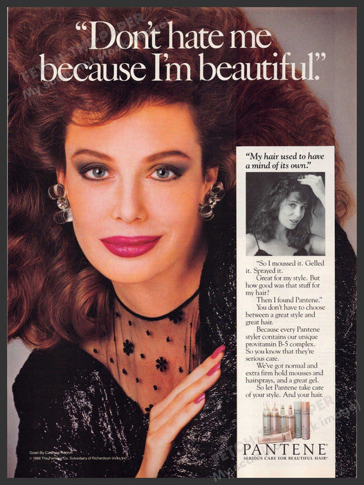 Pantene 1980s Magazine Print Advertisement 1988 Kelly LeBrock Pantene