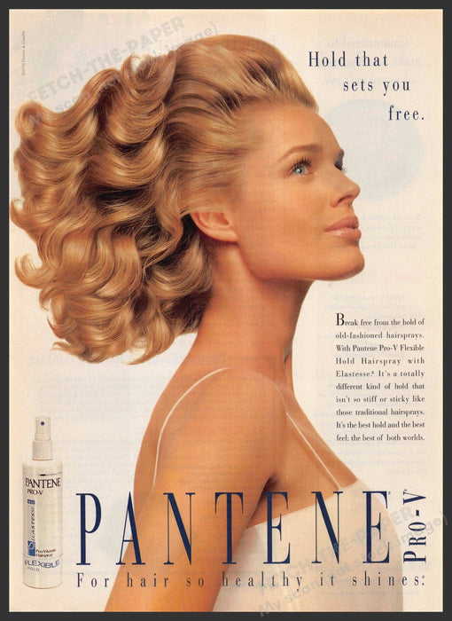Pantene Pro-V 1990s Print Advertisement 1998 Rebecca Romijn Wavy Hair Pantene