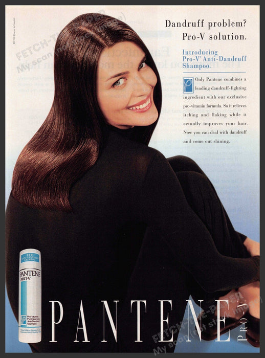 Pantene Pro-V 1990s Print Advertisement 1998 Silky Brunette Hair Pantene