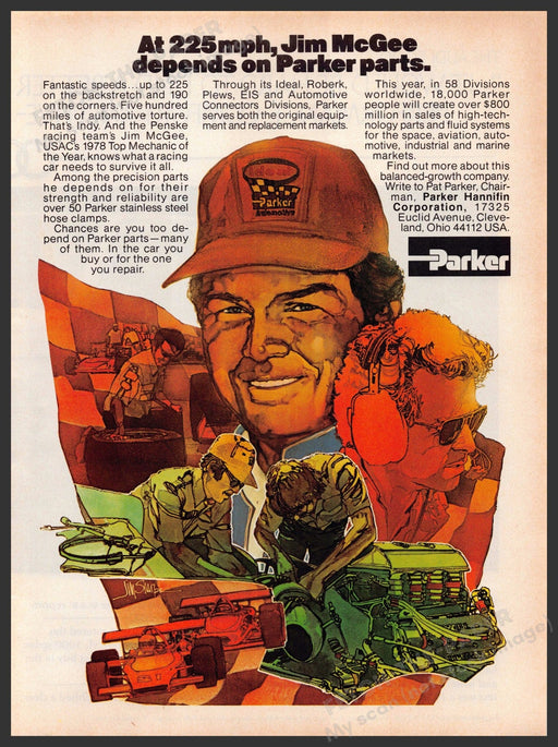 Parker Hannifin Corporation Parts 1970s Print Advertisement 1979 Jim McGee Parker Hannifin Corporation