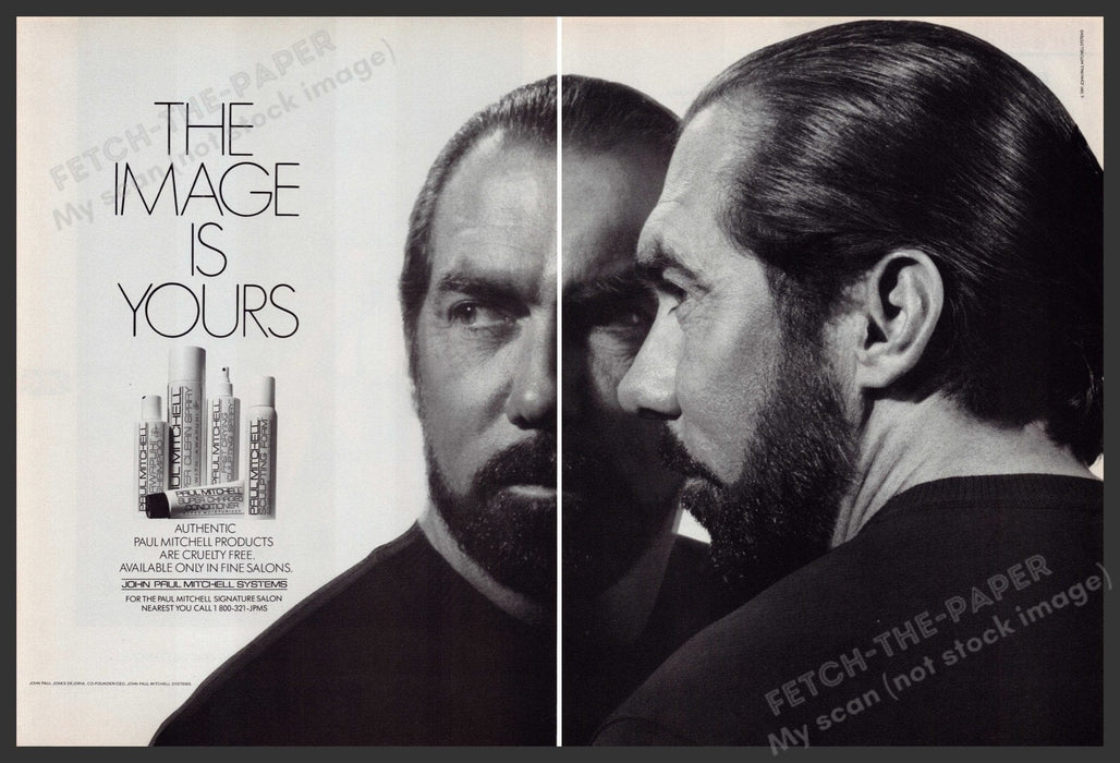 Paul Mitchell Hair 1990s Print Advertisement Ad (2 pages) 1991 "Image is yours" Fetch the Paper!