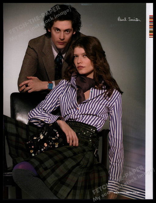 Paul Smith 2000s Print Advertisement 2005 Clothing Plaid Skirt Fetch-the-Paper