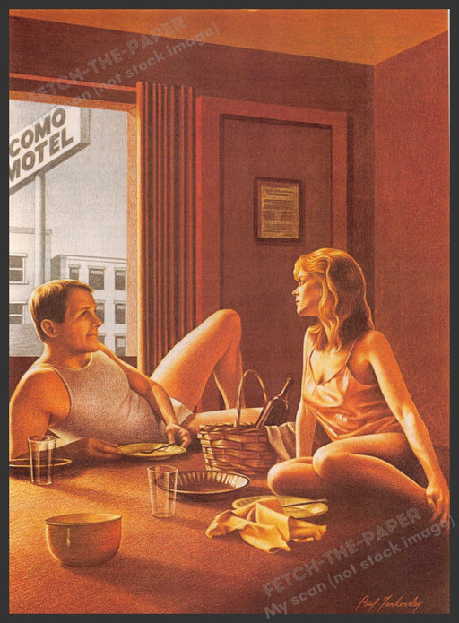 Paul Tankersley Artist 1980s Magazine Illustration 1984 Couple Motel Paul Tankersley
