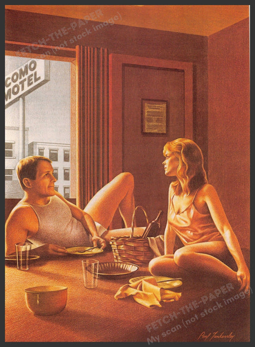 Paul Tankersley Artist 1980s Magazine Illustration 1984 Couple Motel Paul Tankersley