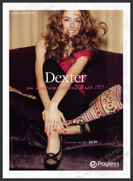 Payless Dexter Shoes 2000s Print Advertisement Ad 2009 Legs Crossed Couch Payless
