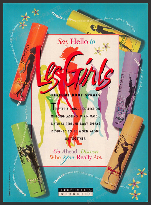 Perfumer's Workshop 1990s Print Advertisement 1995 Les Girls (Not the perfume) Perfumer's Workshop