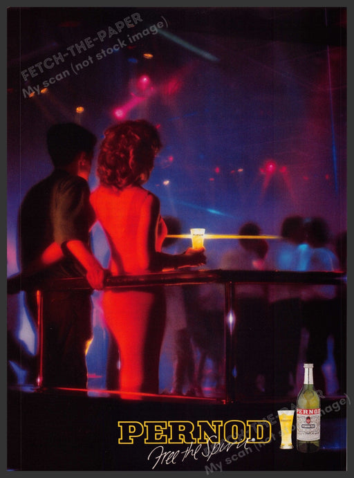 Pernod "Free the Spirit" 1980s Print Advertisement Ad 1986 Dance Club Fetch-the-Paper