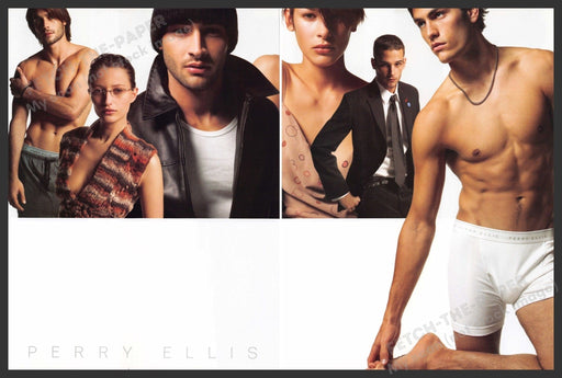 Perry Ellis 2000s Print Ad (2 page) 2003 Men's Clothing & Underwear Fetch-the-Paper
