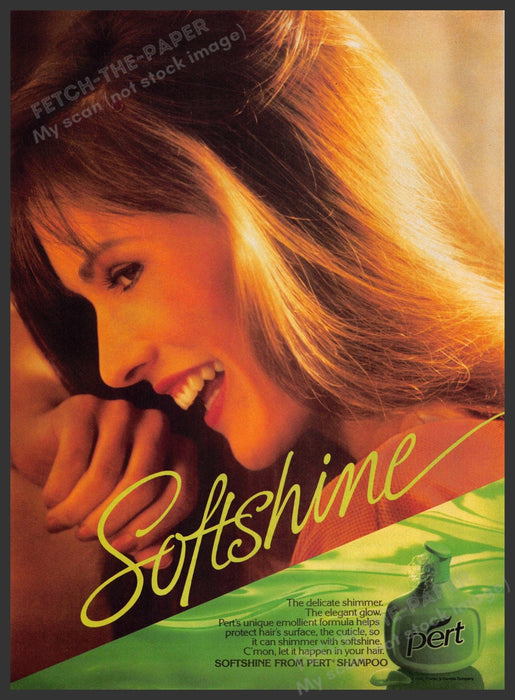 Pert 1980s Magazine Print Advertisement 1984 Softshine Delicate Shimmer Hair Pert