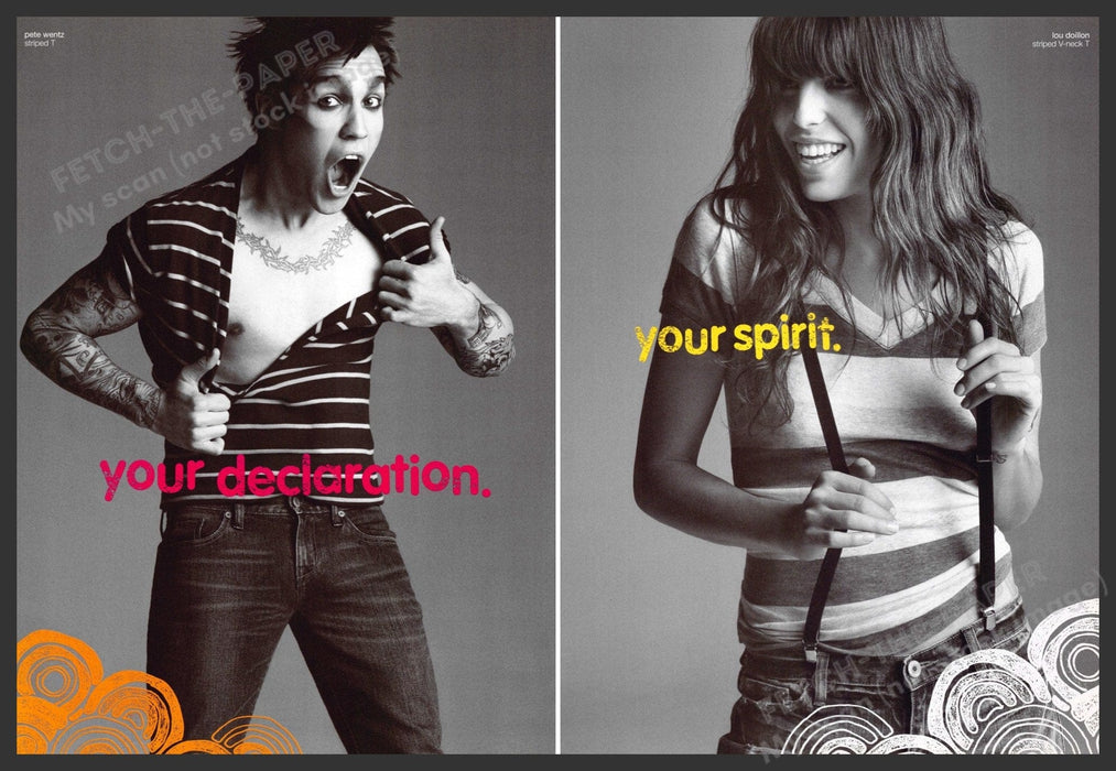 Pete Wentz Lou Doillon for Gap 2000s Magazine Ad Front & Back (1pg) 2006 Gap