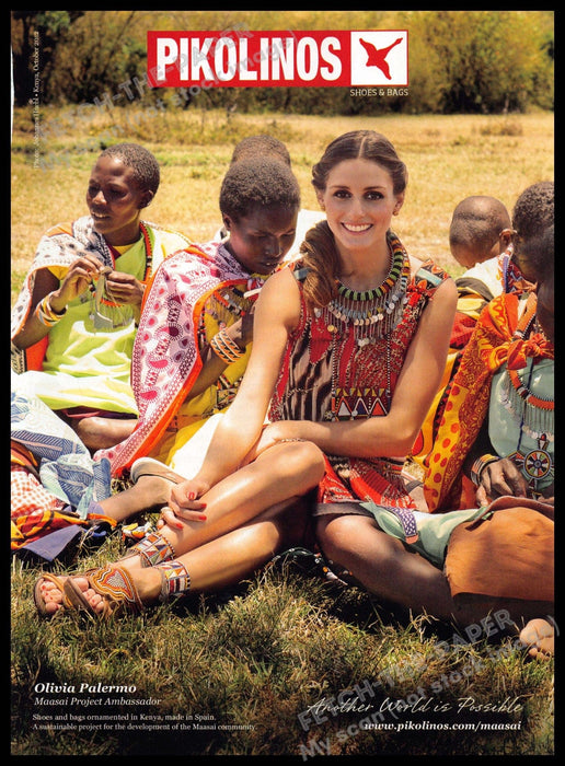 Pikolinos 2010s Print Advertisement 2013 Legs Olivia Palermo Maasai Africa Pikolinos