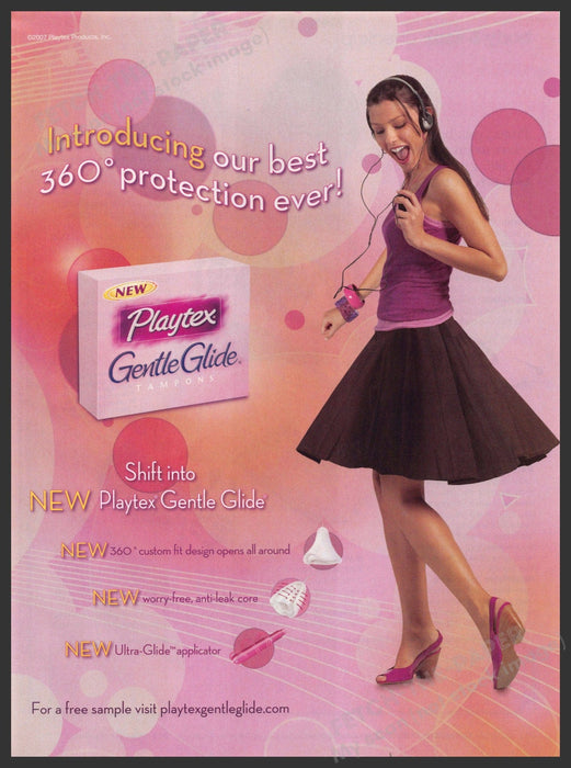 Playtex Gentle Glide 2000s Print Ad 2007 Legs Listening to Music Playtex