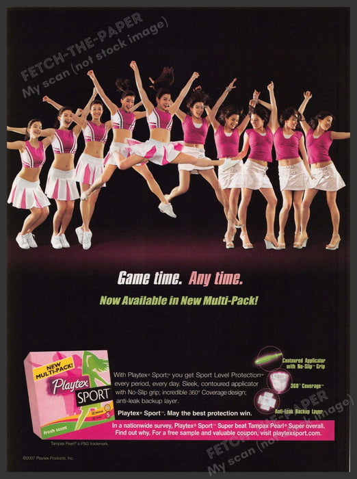 Playtex Sport 2000s Print Ad 2007 Legs High School Cheerleader Playtex