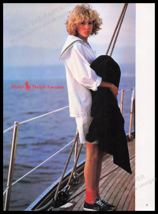 Polo Ralph Lauren Clothing 1980s Print Advertisement Ad 1982 Kids Sailboat Fetch the Paper!