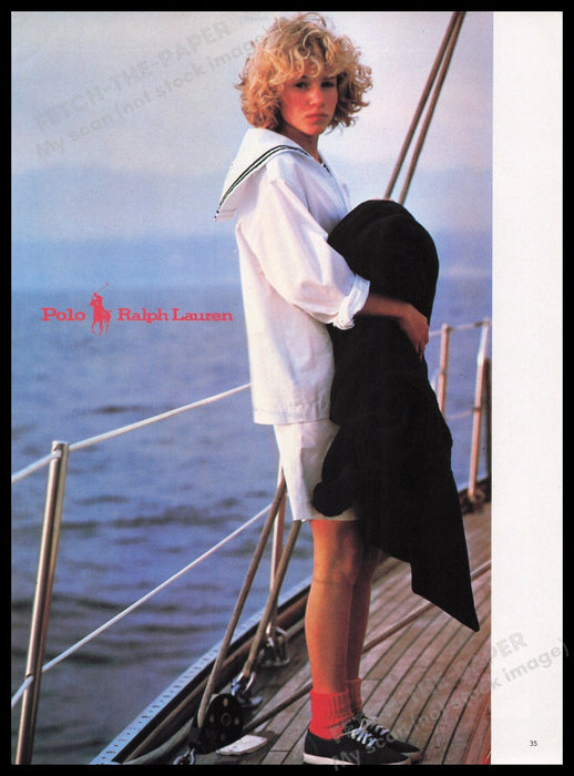 Polo Ralph Lauren Clothing 1980s Print Advertisement Ad 1982 Kids Sailboat Fetch the Paper!