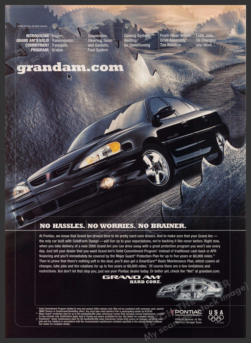 Pontiac Grand Am GT 2000s Print Advertisement Ad 2001 Car Death Valley Pontiac