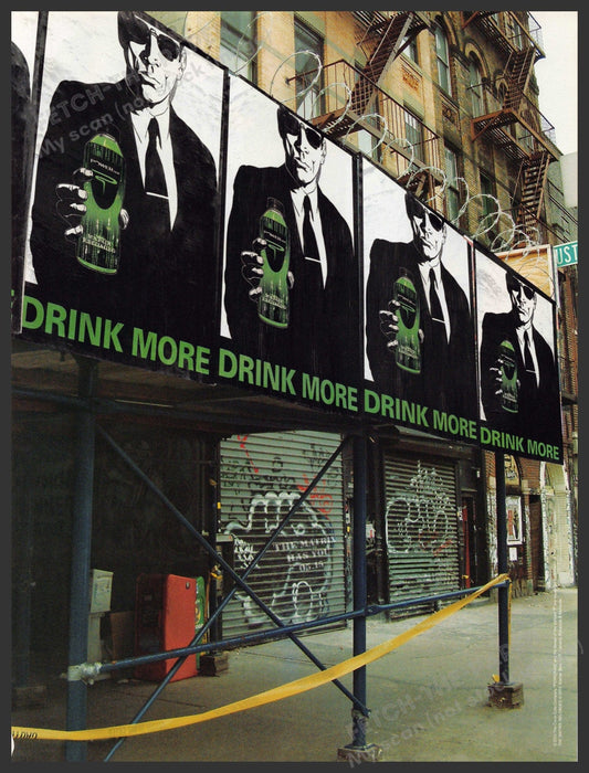 Powerade Matrix Reloaded 2000s Print Advertisement 2003 City Bulletin Board Fetch-the-Paper