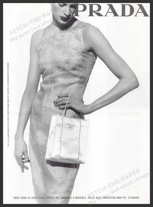 Prada 1990s Print Advertisement 1995 Fashion Handbags See Through Prada