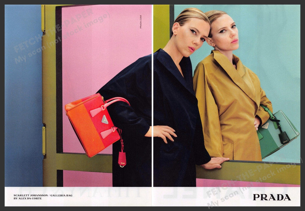 Prada 2020s Print Advertisement Ad 2023 Scarlett Johannson Mirror Reflection Prada