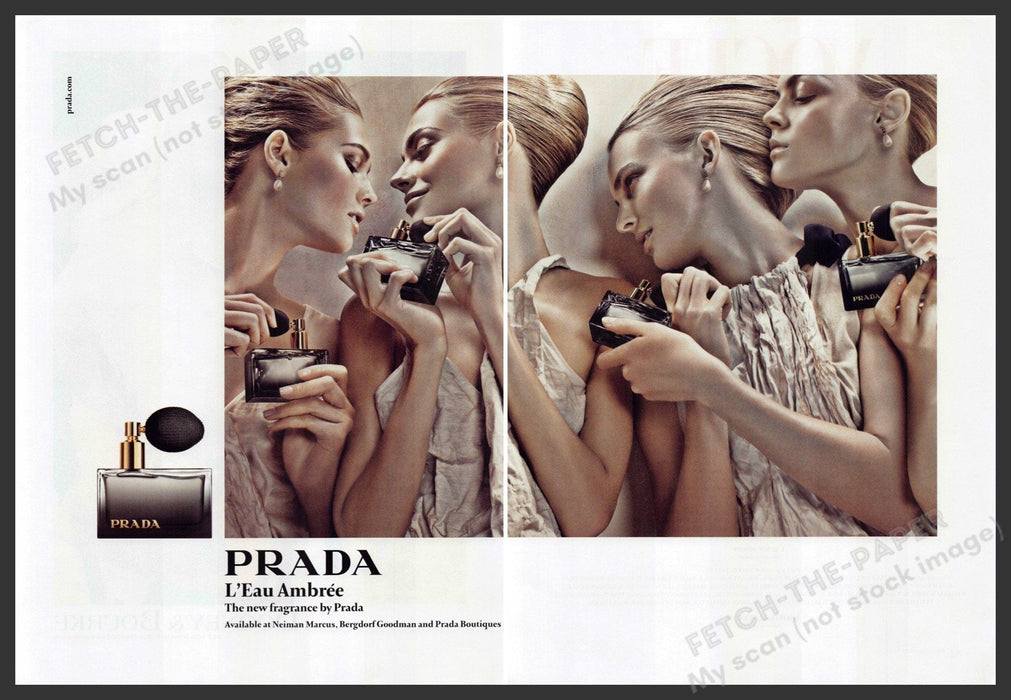 Prada L'Eau Ambree 2000s Print Advertisement Ad (2 pgs) 2009 Beauty Prada